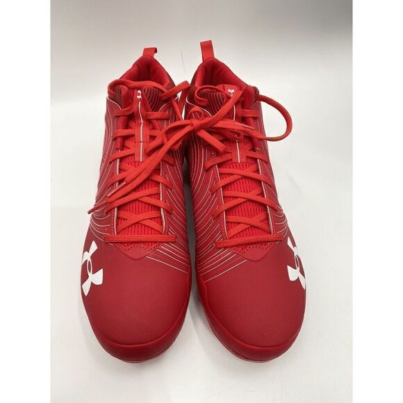 Under Armour Other - Under Armour Football Cleat Kansas City Nitro Mid  Red White Sneaker Size 14